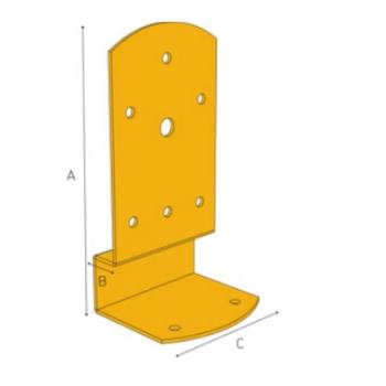 תושבת מתכווננת   190X20X900X2.5  C006 עד 600 ק"ג - לזוג