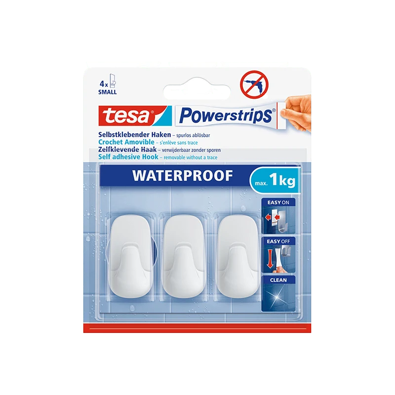 מתלים קטנים עמידים במים לקרמיקה וזכוכית Tesa