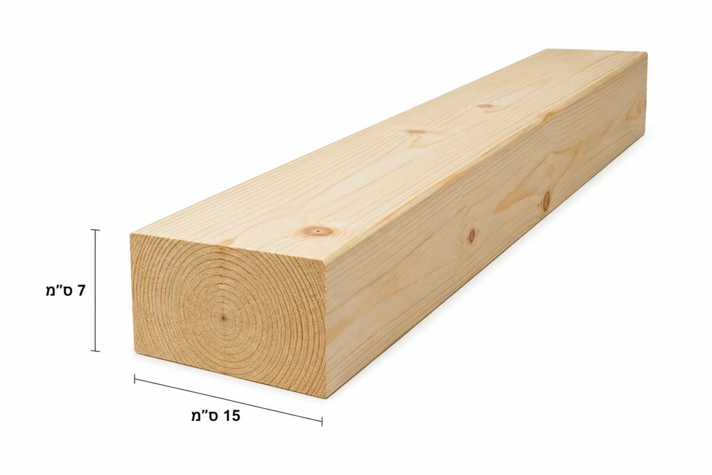 קורת עץ אורן 7×15 ס"מ — מודבק